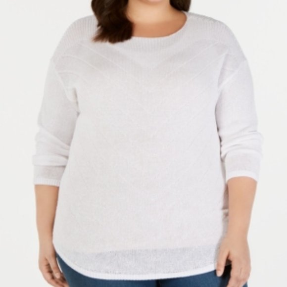 Pointelle Crewneck Sweater, Created for Macy's - Picture 1 of 1